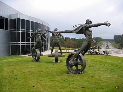 In front of the Barber Museum