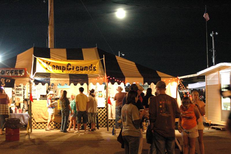 Moon over coffee shop
