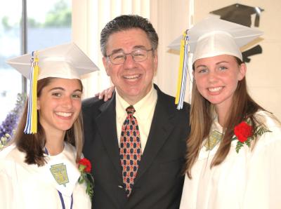 Mel with Becca and other daughter (left) Christine Eaccarino