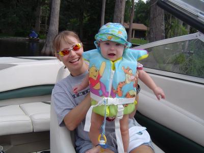 Brooks' first boat ride 8/18/05