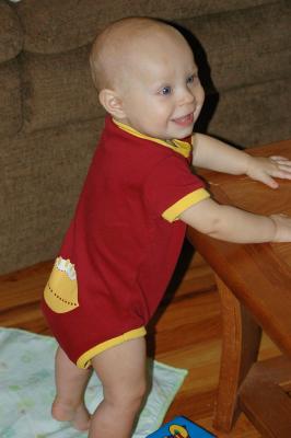 Standing up on his own