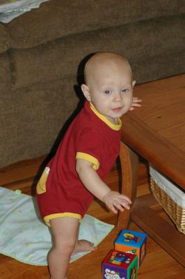 Standing up on his own