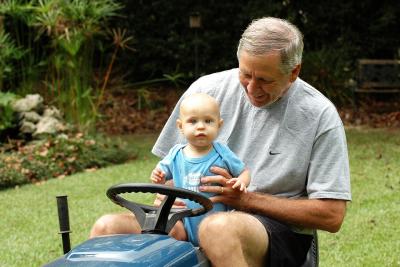 Helping Papa with the chores