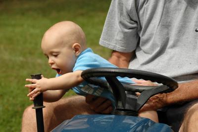 Helping Papa with the chores