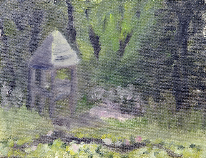The Lily Pond<br>6 X 8 Oil<br>June 2005