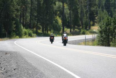 Bikes on road