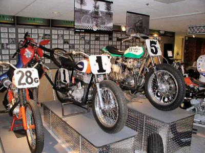 Historical racing motorcycle display