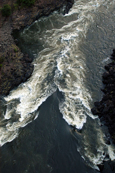 The Zambezi River below the bridge