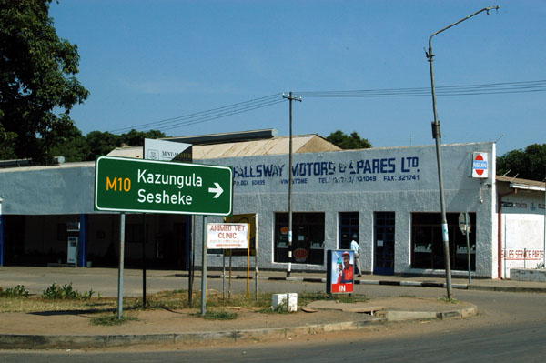 The road for the Zambezi ferry to Namibia at Kazungula