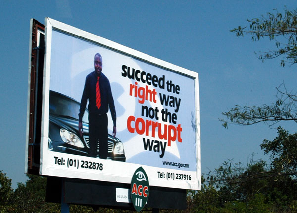 Anti-corruption billboard, Zambia
