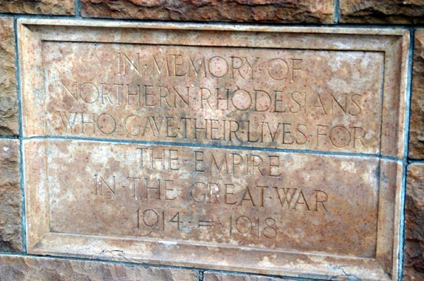 World War I monument to Northern Rhodesians