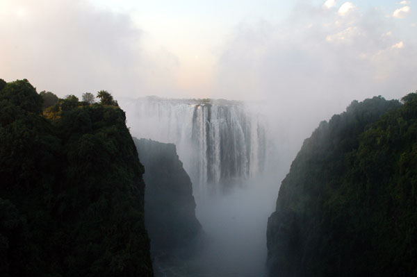 Victoria Falls seen from the Zambezi Bridge