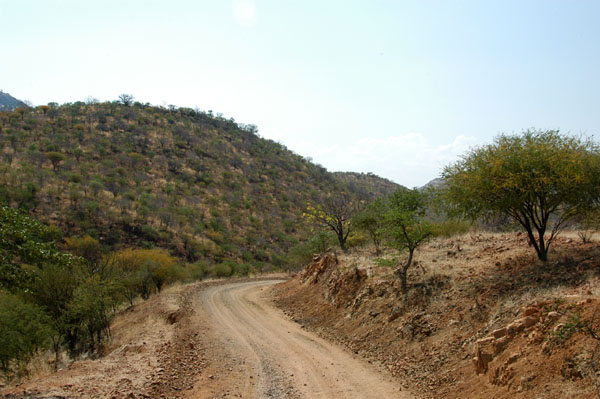 The road from the airstrip to Epupa Falls