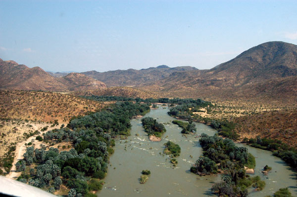 Low level pass over the Epupa Camp, Kunene River