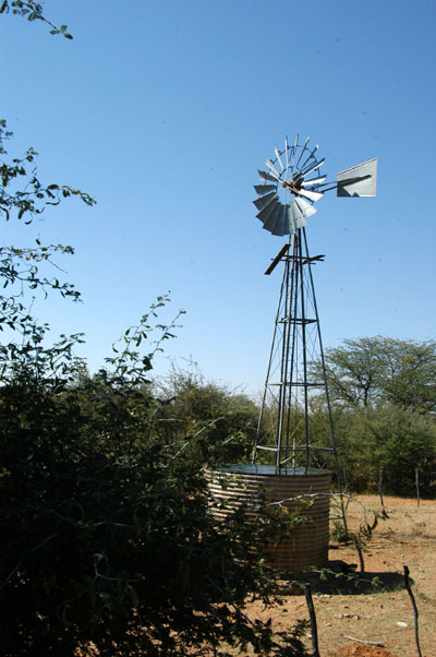 Wind power pumps water