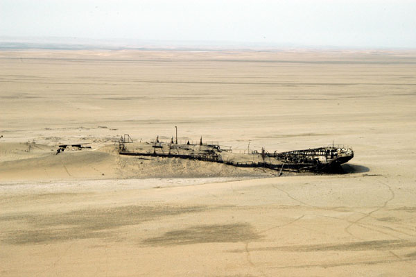 Wreck of the Eduard Bohlen from 1909 now lies far inland from the beach