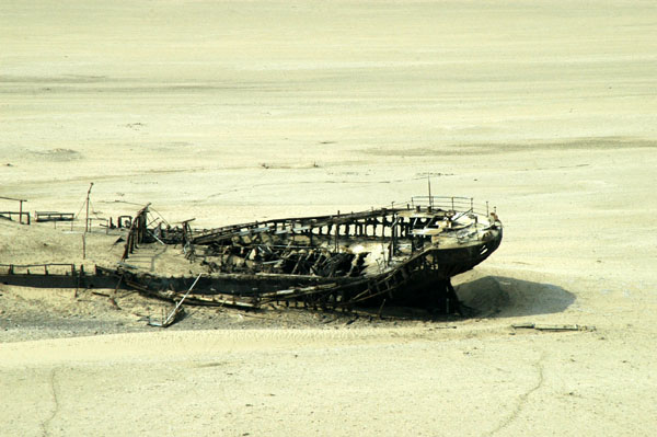 Stern of the 1909 shipwreck Eduard Bohlen, Conception Bay, Namibia