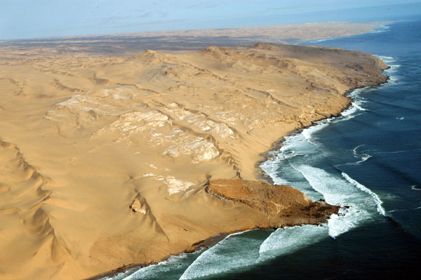 The Namib Desert meets the Atlantic Ocean