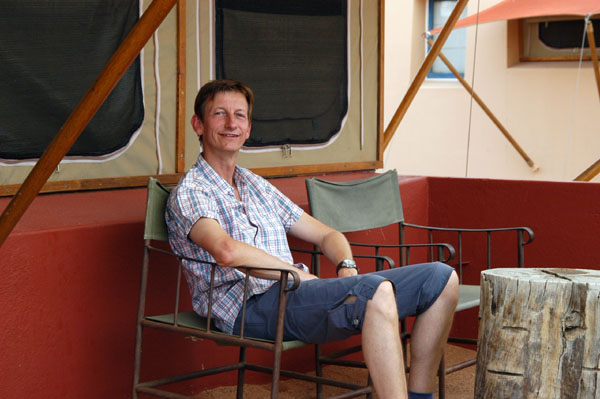 Ralph relaxing at Sossusvlei Lodge