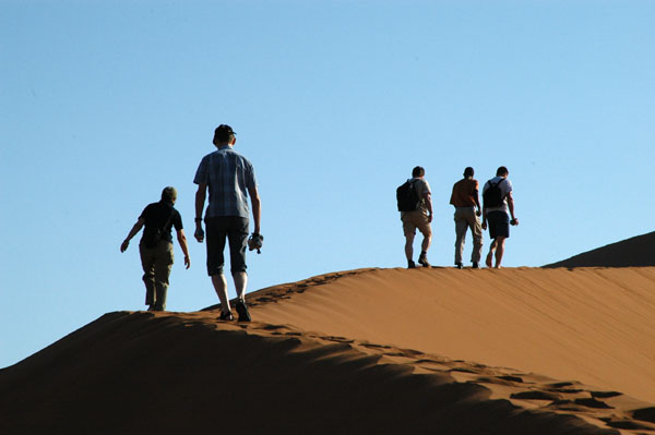 Climbing the dunes at Sossusvlei