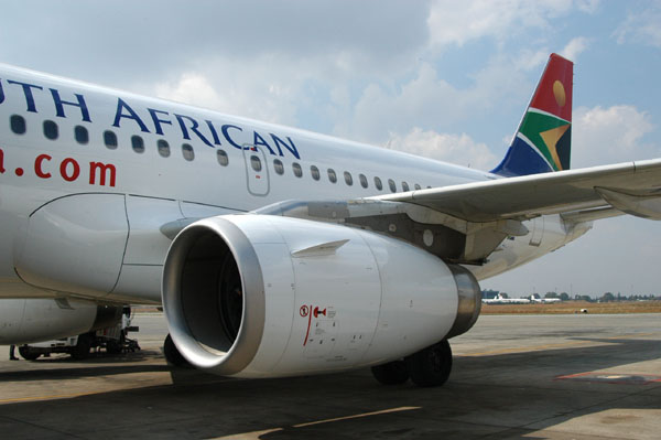 Boarding a South African Airways A319 in Johannesburg for the 2 hour flight to Windhoek