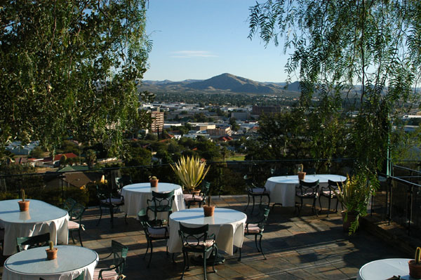 Terrace of the Heinitzburg Hotel, Windhoek