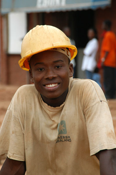 Young Ghanan construction worker