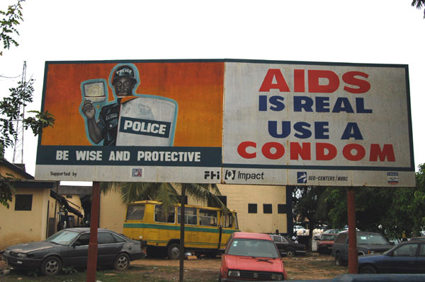 AIDS awareness billboard, Accra