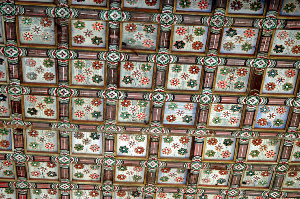 Ornate ceiling of Sajeongjeon