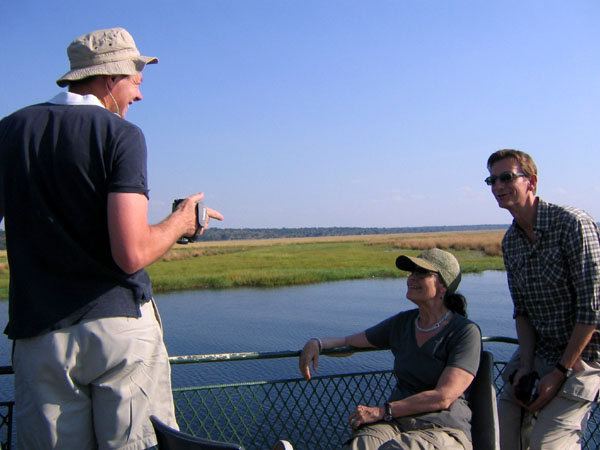 Eckhart, Inge and Ralph on the Chobe River cruise