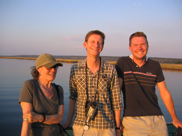 Inge, Ralph and Eckhart on the Chobe River cruise