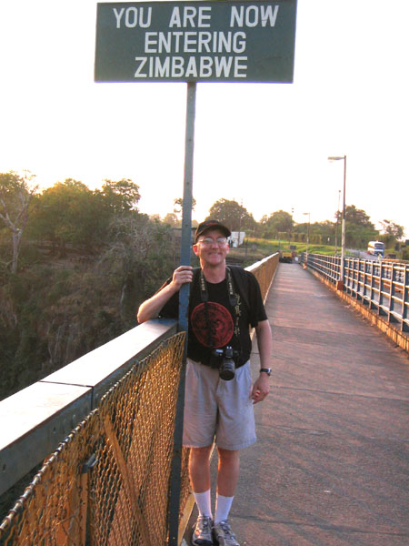 That's me entering Zimbabwe