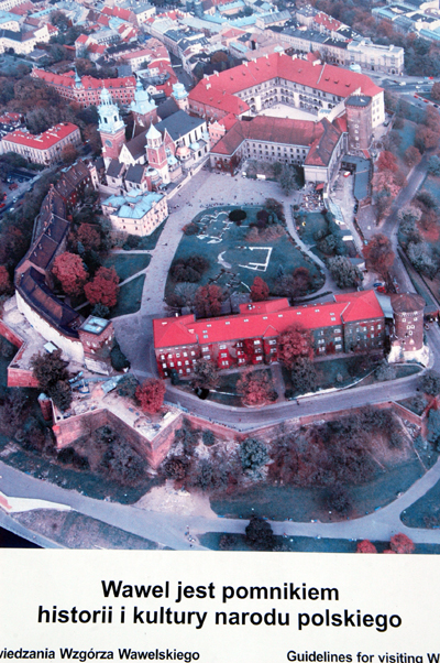 Information poster with view of Wawel Castle