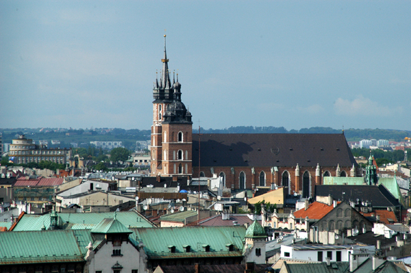 St. Mary's Church, Krakow, seen from the Sigismund Tower, Wawel