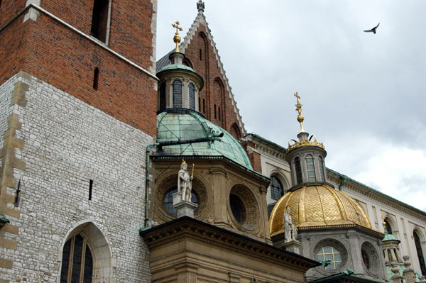 The Sigismund Chapel is recognizable with the gold dome, Wawel Cathdral
