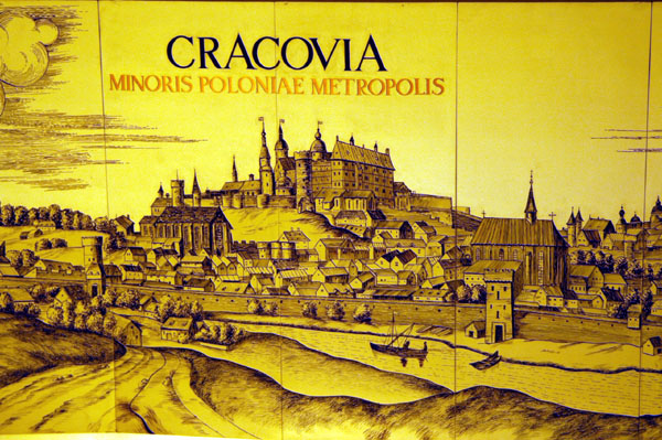 Illustration of old Krakow with the Latin name Cracovia