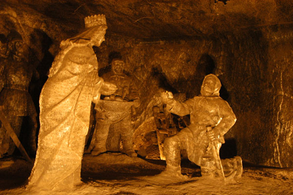 The Janowice Chamber, illustrating the legend of the discovery of rock salt