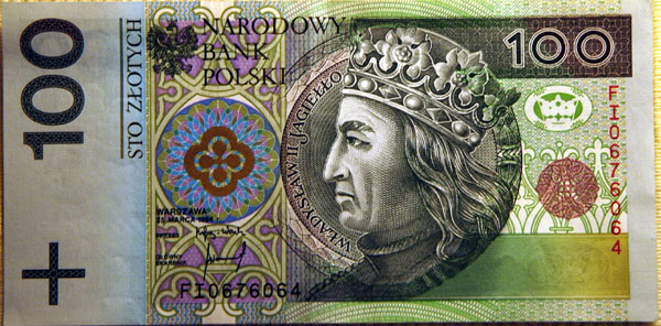 Wladyslaw II on the 100 Zlotych note