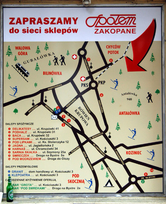 Map of Zakopane