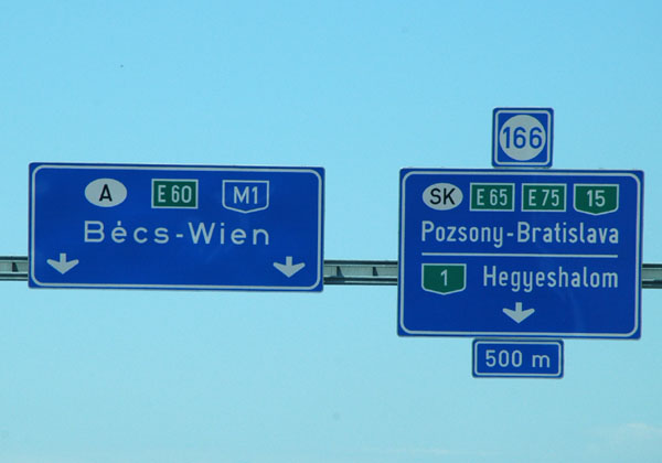 Vienna/Bratislava interchange on the Hungarian M1