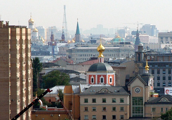 Distant view of the Kremlin from the Renassance Hotel