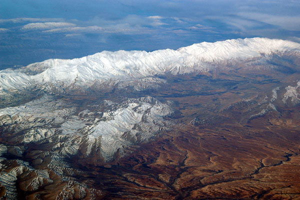 Snow covered mountains north of Shiraz, Fars Province, Iran