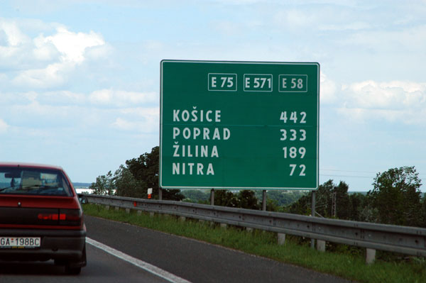 E75 through Slovakia from Bratislava to ilina