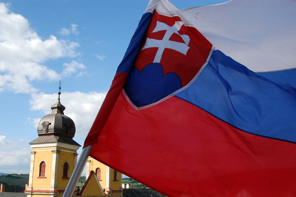 Slovak flag, Lower City Gate Tower, Trenčn