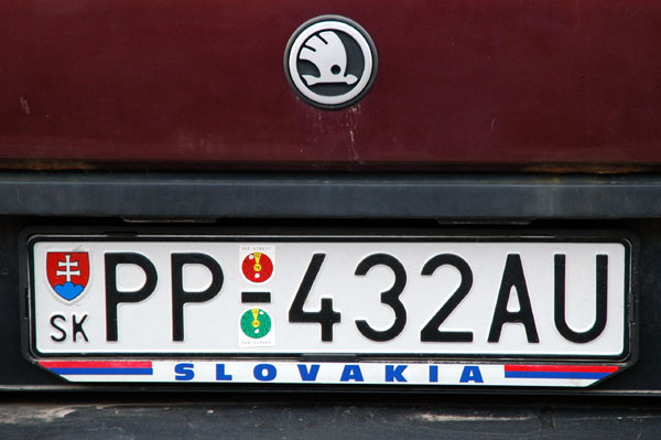 Slovak license plate from Poprad