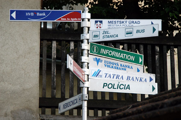 Directional signs in Poprad