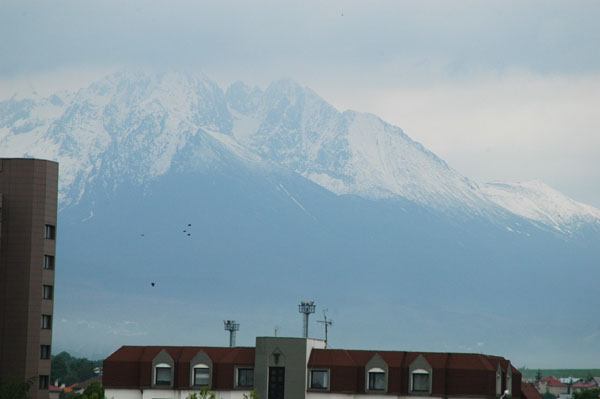 The High Tatras are somewhat visible today...maybe I'll get lucky