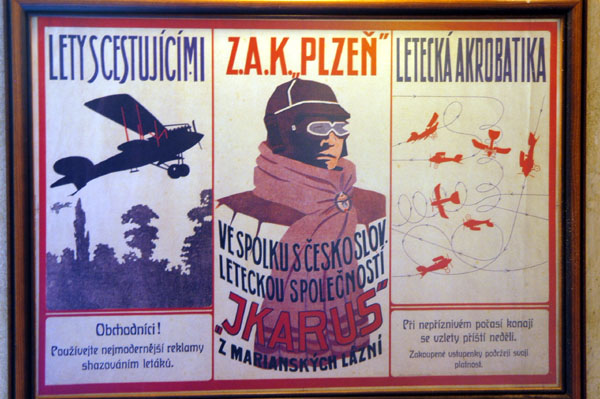 Old aviation poster in a Bansk Bystrica restaurant