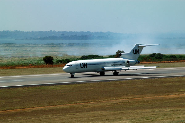 UN 727 operating Congo flights from Entebbe (ZS-OBO)