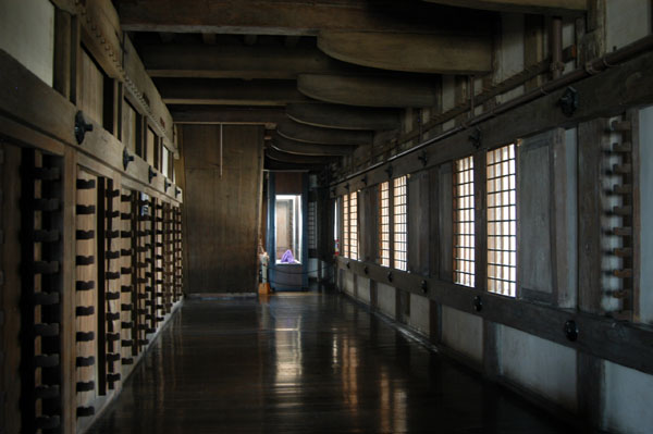 Inside an upper level of the Donjon, Himeji Castle